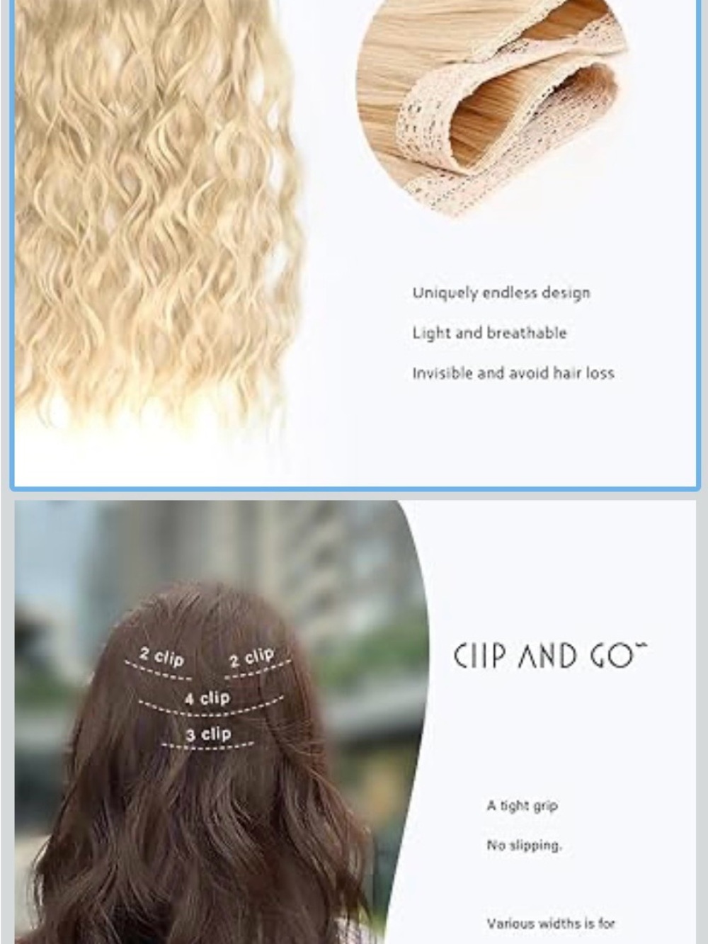Blonde Wavy Clip-In Hair Extensions - Natural Light Blonde